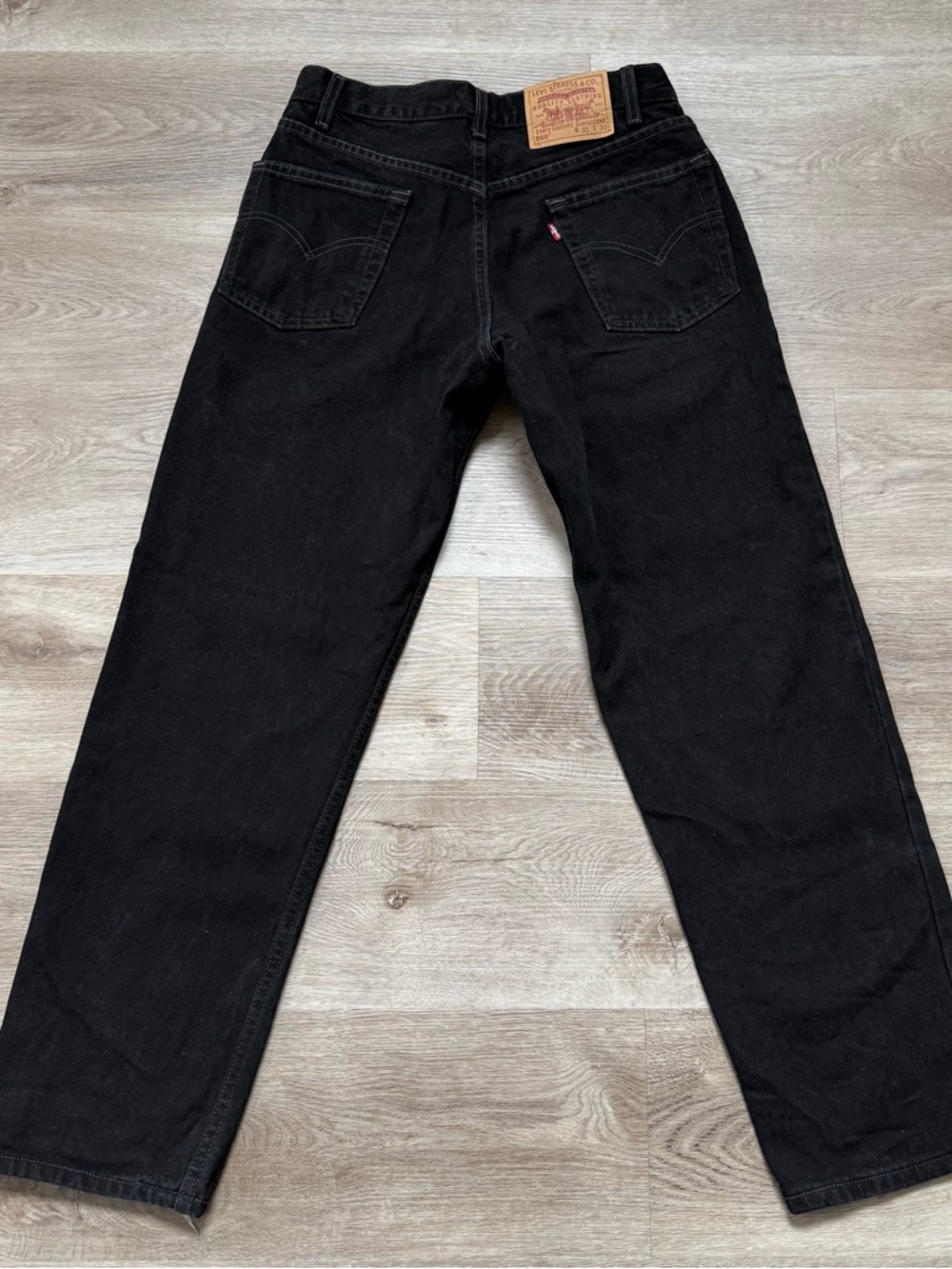 Vintage 90s 1999 Levis 550 Relaxed Fit Jeans Black Denim ACTUAL Size 30x29